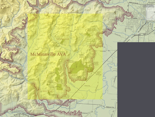 McMinnville AVA Map