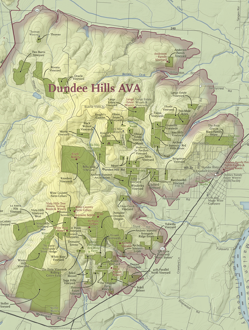 Dundee Hills AVA Map