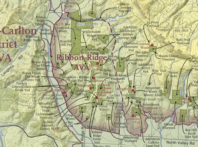 Ribbon Ridge AVA Map