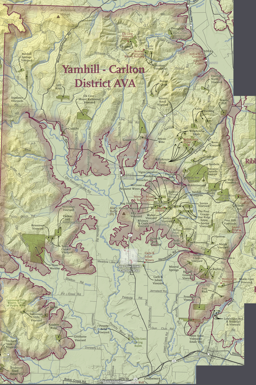 Yamhill-Carlton District AVA Map